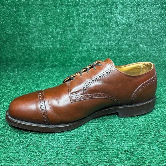 Allen Edmonds 3458 Benton Cap Toe Dress Shoes Brown Size 11 EEE Extra Wide