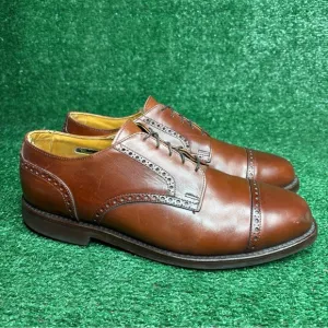 Allen Edmonds 3458 Benton Cap Toe Dress Shoes Brown Size 11 EEE Extra Wide