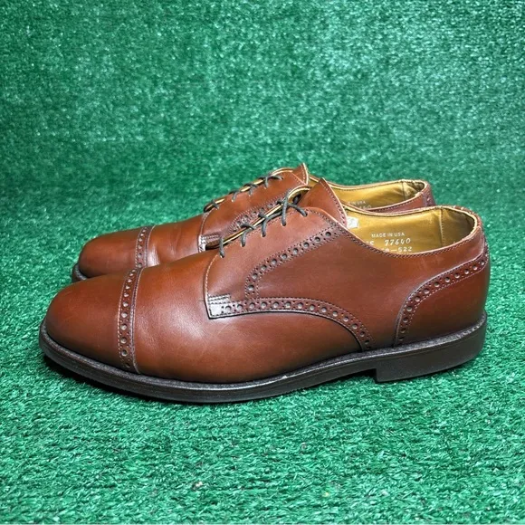 Allen Edmonds 3458 Benton Cap Toe Dress Shoes Brown Size 11 EEE Extra Wide