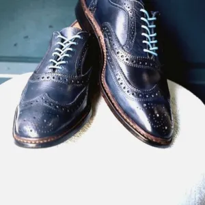 Allen Edmonds 9-D Neumok Blue Wingtip Oxford Mens Dress Shoes
