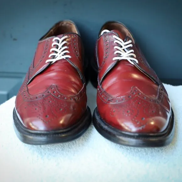 Allen Edmonds 9-D No-Model Mens Burgundy Wingtip Derby Dress Shoes