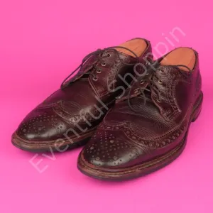 Allen Edmonds Aberdeen Longwing Pebble Grain Derby Dress Shoes in Brown 8.5 D