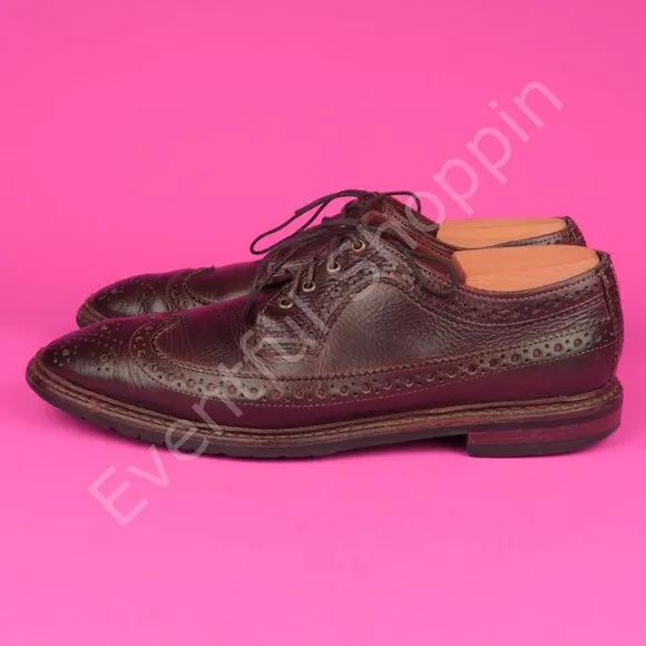 Allen Edmonds Aberdeen Longwing Pebble Grain Derby Dress Shoes in Brown 8.5 D