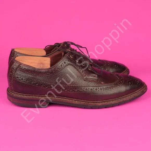 Allen Edmonds Aberdeen Longwing Pebble Grain Derby Dress Shoes in Brown 8.5 D