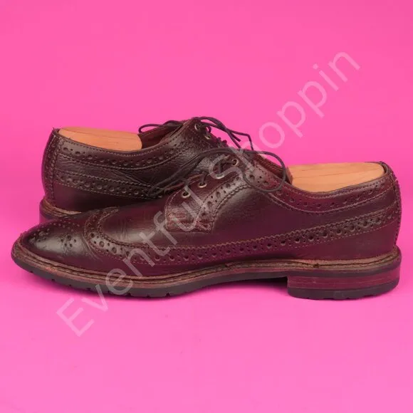 Allen Edmonds Aberdeen Longwing Pebble Grain Derby Dress Shoes in Brown 8.5 D