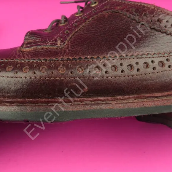 Allen Edmonds Aberdeen Longwing Pebble Grain Derby Dress Shoes in Brown 8.5 D