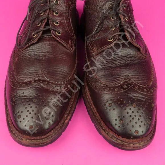 Allen Edmonds Aberdeen Longwing Pebble Grain Derby Dress Shoes in Brown 8.5 D