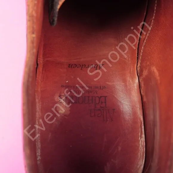 Allen Edmonds Aberdeen Longwing Pebble Grain Derby Dress Shoes in Brown 8.5 D
