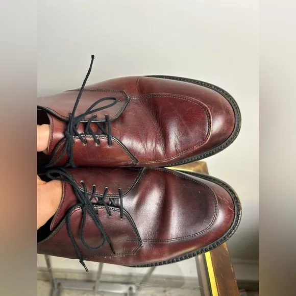 Allen Edmonds Brentwood 2073 Burgundy Leather Dress Shoes 10.5 D Derby Oxford