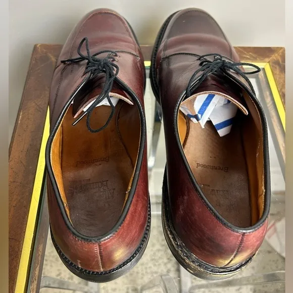 Allen Edmonds Brentwood 2073 Burgundy Leather Dress Shoes 10.5 D Derby Oxford