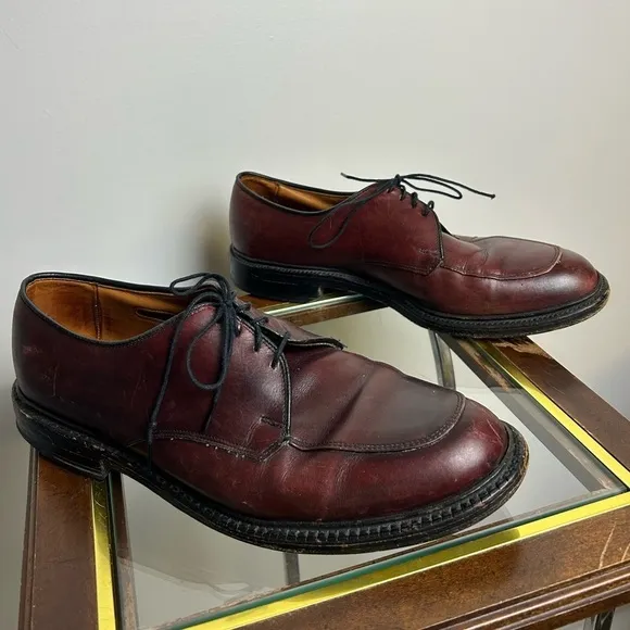 Allen Edmonds Brentwood 2073 Burgundy Leather Dress Shoes 10.5 D Derby Oxford