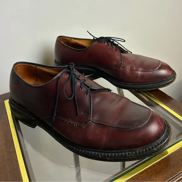 Allen Edmonds Brentwood 2073 Burgundy Leather Dress Shoes 10.5 D Derby Oxford