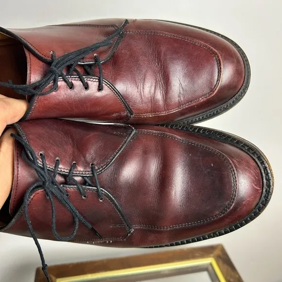 Allen Edmonds Brentwood 2073 Burgundy Leather Dress Shoes 10.5 D Derby Oxford