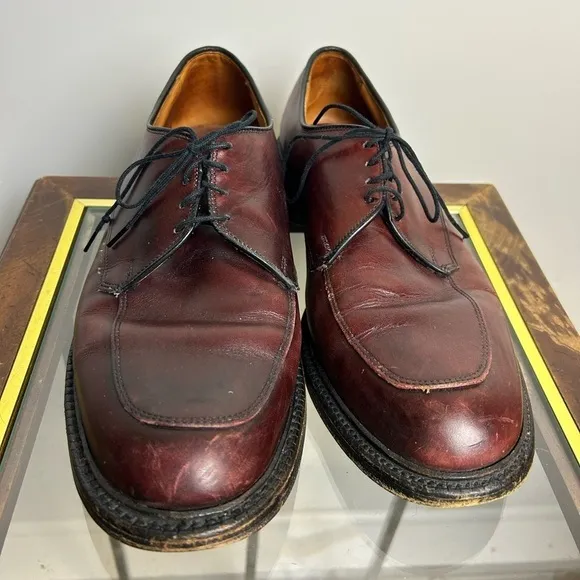 Allen Edmonds Brentwood 2073 Burgundy Leather Dress Shoes 10.5 D Derby Oxford
