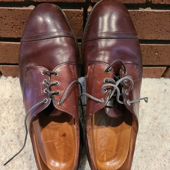 Allen Edmonds Brown Cap-Toe Oxford Lace-Up Dress Shoes Size 9 1/2 D
