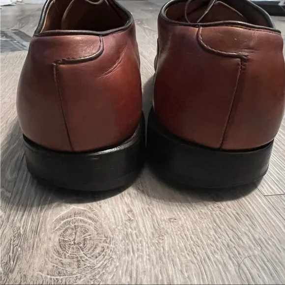 Allen Edmonds Byron Walnut Brown Cap Toe Oxford Lace Up 9.5 EEE Wide Dress Shoe