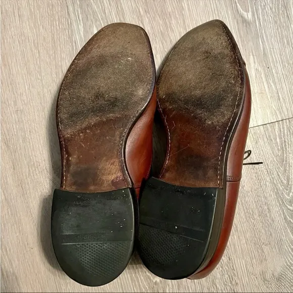 Allen Edmonds Byron Walnut Brown Cap Toe Oxford Lace Up 9.5 EEE Wide Dress Shoe
