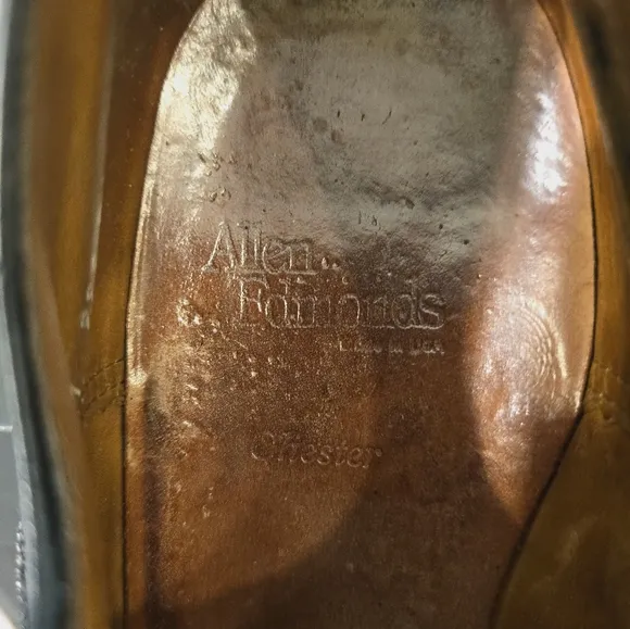 ALLEN EDMONDS CHESTER BLACK WINGTIP OXFORD TIE-UP MEN'S LEATHER SHOES SIZE 9EEE