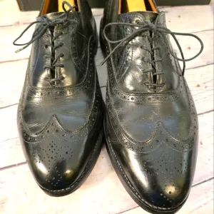 ALLEN EDMONDS CHESTER BLACK WINGTIP OXFORD TIE-UP MEN'S LEATHER SHOES SIZE 9EEE