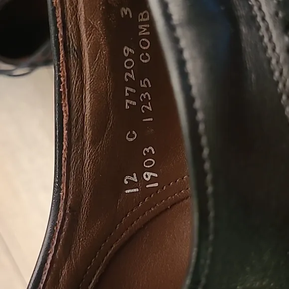 ALLEN EDMONDS Chester Oxford Black Leather Sz 12 C Mens Wingtip Dress Shoes