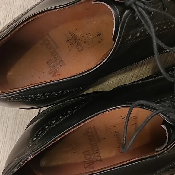 ALLEN EDMONDS Chester Oxford Black Leather Sz 12 C Mens Wingtip Dress Shoes