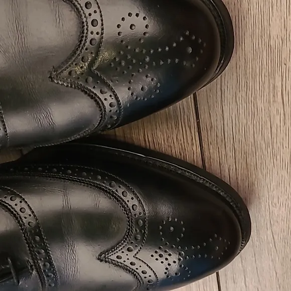 ALLEN EDMONDS Chester Oxford Black Leather Sz 12 C Mens Wingtip Dress Shoes