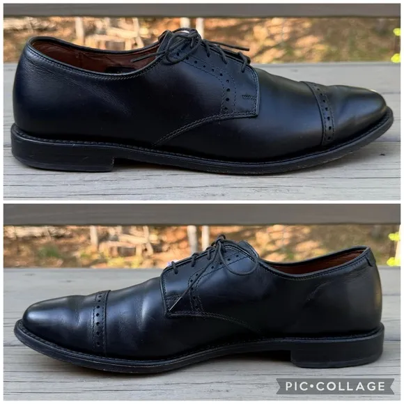 Allen Edmonds Clifton black leather brogue cap toe Oxford shoes size 10.5 D