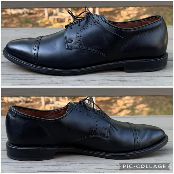 Allen Edmonds Clifton black leather brogue cap toe Oxford shoes size 10.5 D