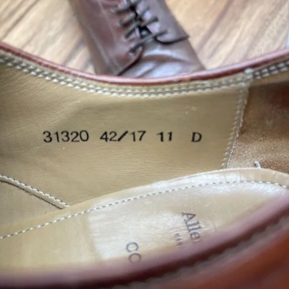 Allen Edmonds Corsico Oxfords Mens Size 11 D Brown Leather Dress Shoes Italy