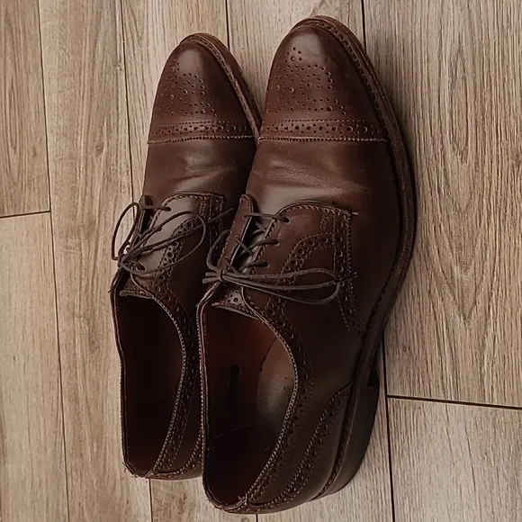 ALLEN‎ EDMONDS Dark Brown Sz 9.5 D Mens Dress Oxford Captoe Shoes