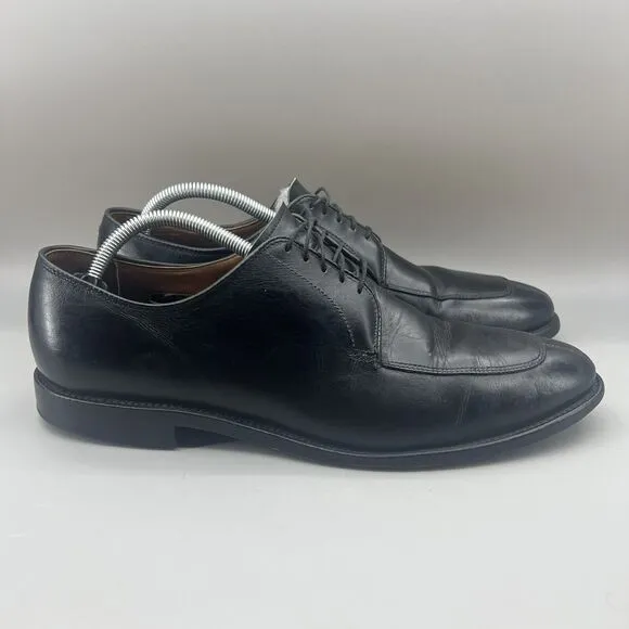 Allen Edmonds Delray Men Size 10.5 B Shoes Black Leather Split Toe Oxford 9564