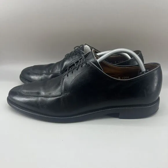 Allen Edmonds Delray Men Size 10.5 B Shoes Black Leather Split Toe Oxford 9564