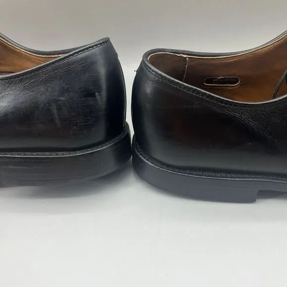 Allen Edmonds Delray Men Size 10.5 B Shoes Black Leather Split Toe Oxford 9564