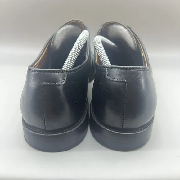 Allen Edmonds Delray Men Size 10.5 B Shoes Black Leather Split Toe Oxford 9564