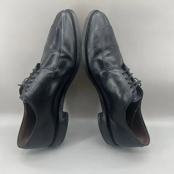 Allen Edmonds Delray Men Size 10.5 B Shoes Black Leather Split Toe Oxford 9564
