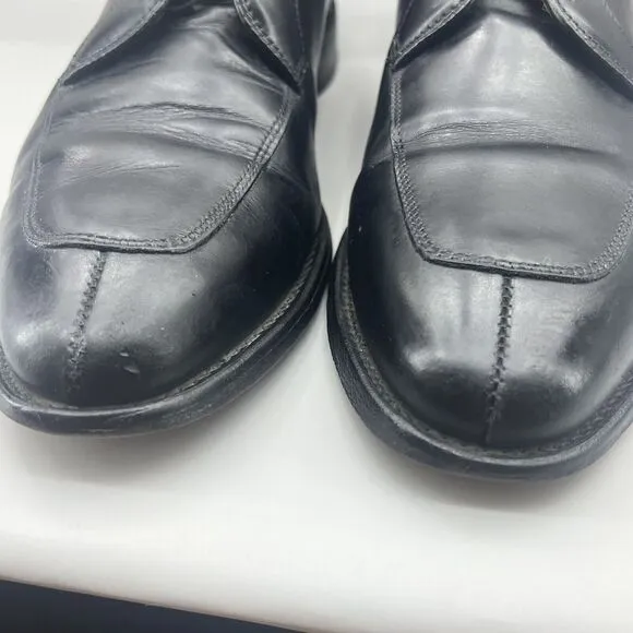 Allen Edmonds Delray Men Size 10.5 B Shoes Black Leather Split Toe Oxford 9564