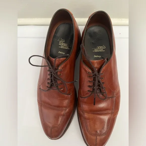 Allen Edmonds Delray Shoes - Leather Oxford Men's Dress‎ Shoes Size 7.5 Brown