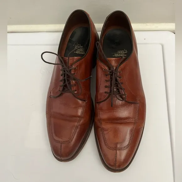 Allen Edmonds Delray Shoes - Leather Oxford Men's Dress‎ Shoes Size 7.5 Brown
