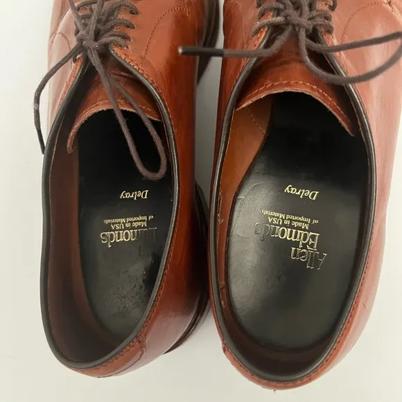 Allen Edmonds Delray Shoes - Leather Oxford Men's Dress‎ Shoes Size 7.5 Brown