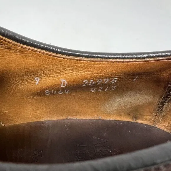 Allen Edmonds Hancock Brown Calfskin Leather Split Toe Dress Shoes Men’s Size 9