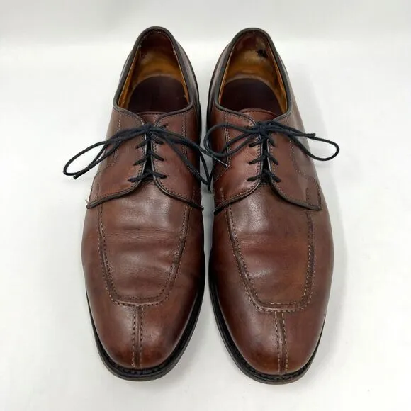 Allen Edmonds Hancock Brown Calfskin Leather Split Toe Dress Shoes Men’s Size 9