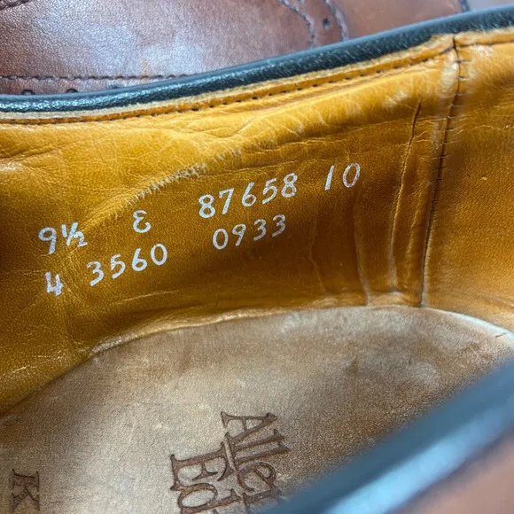 Allen Edmonds Kingsley Brown Leather Split Toe Saddle Oxford Shoes Mens 9.5