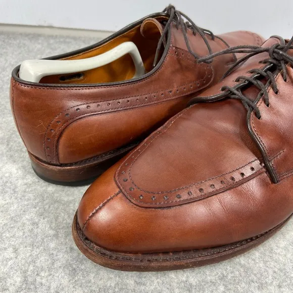 Allen Edmonds Kingsley Brown Leather Split Toe Saddle Oxford Shoes Mens 9.5