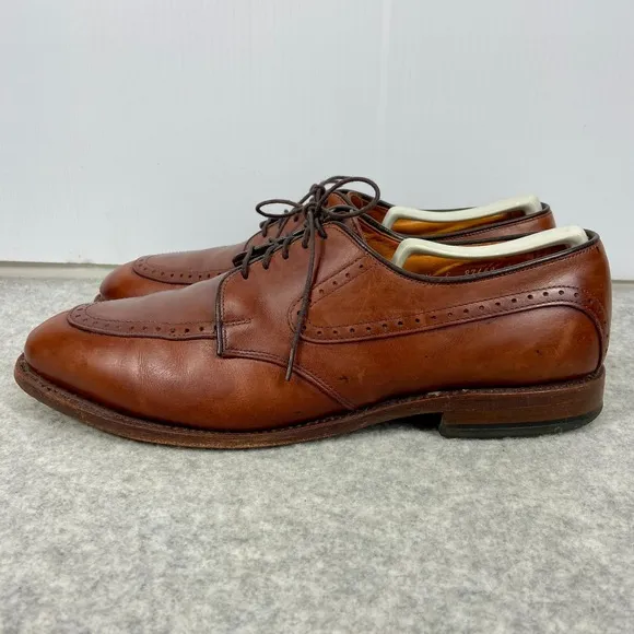 Allen Edmonds Kingsley Brown Leather Split Toe Saddle Oxford Shoes Mens 9.5
