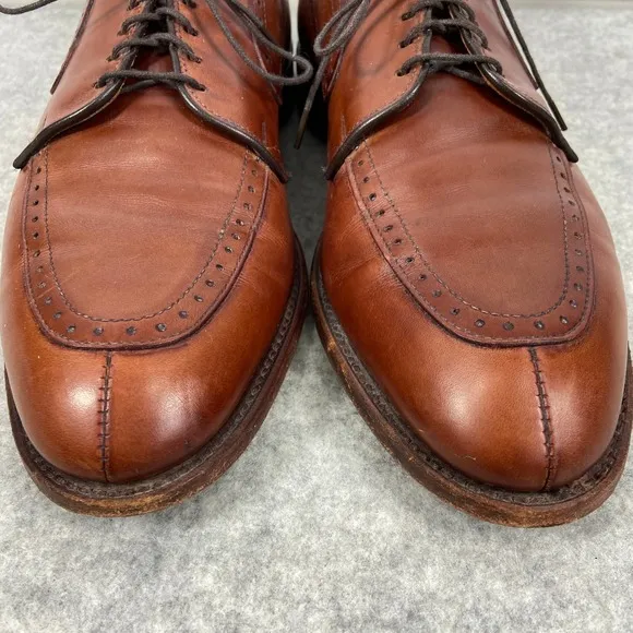 Allen Edmonds Kingsley Brown Leather Split Toe Saddle Oxford Shoes Mens 9.5
