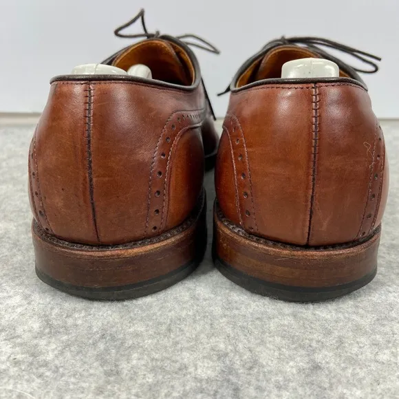 Allen Edmonds Kingsley Brown Leather Split Toe Saddle Oxford Shoes Mens 9.5