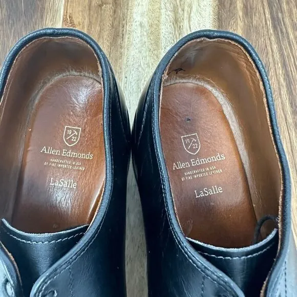 Allen Edmonds Lasalle Men’s Size 9D Split Toe Black Leather Derby Dress Shoes