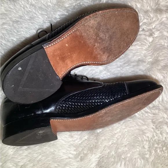 Allen Edmonds Lauderdale Black Cap-Toe Oxford Lace-Up Dress Shoes Size 8.5