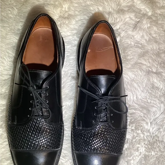 Allen Edmonds Lauderdale Black Cap-Toe Oxford Lace-Up Dress Shoes Size 8.5