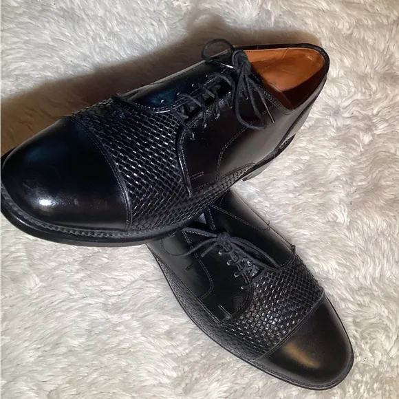 Allen Edmonds Lauderdale Black Cap-Toe Oxford Lace-Up Dress Shoes Size 8.5